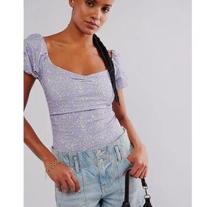 Free People Intimately Free Womens Ditzy Floral Thong Bodysuit Size Small